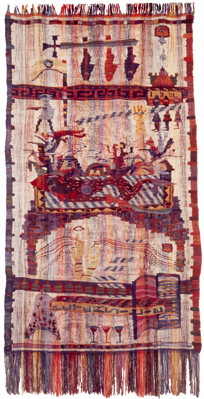 Eroberungstuch, 1992, Wolle auf Wolle, 230 x 132 cm