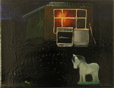 Lackbild IV, 2005, Öl, Lack auf Leinwand, 26cm x 31cm