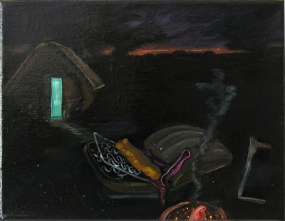 Lackbild V, 2005, Öl, Lack auf Leinwand, 26cm x 31cm