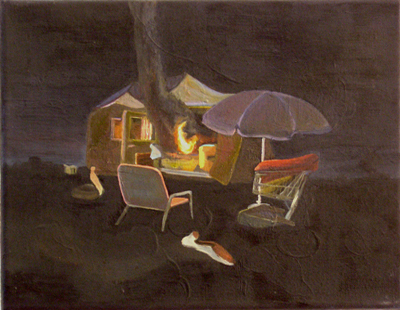 Romantische Alternative III, 2005, Öl, Lack auf Leinwand, 26cm x 31cm