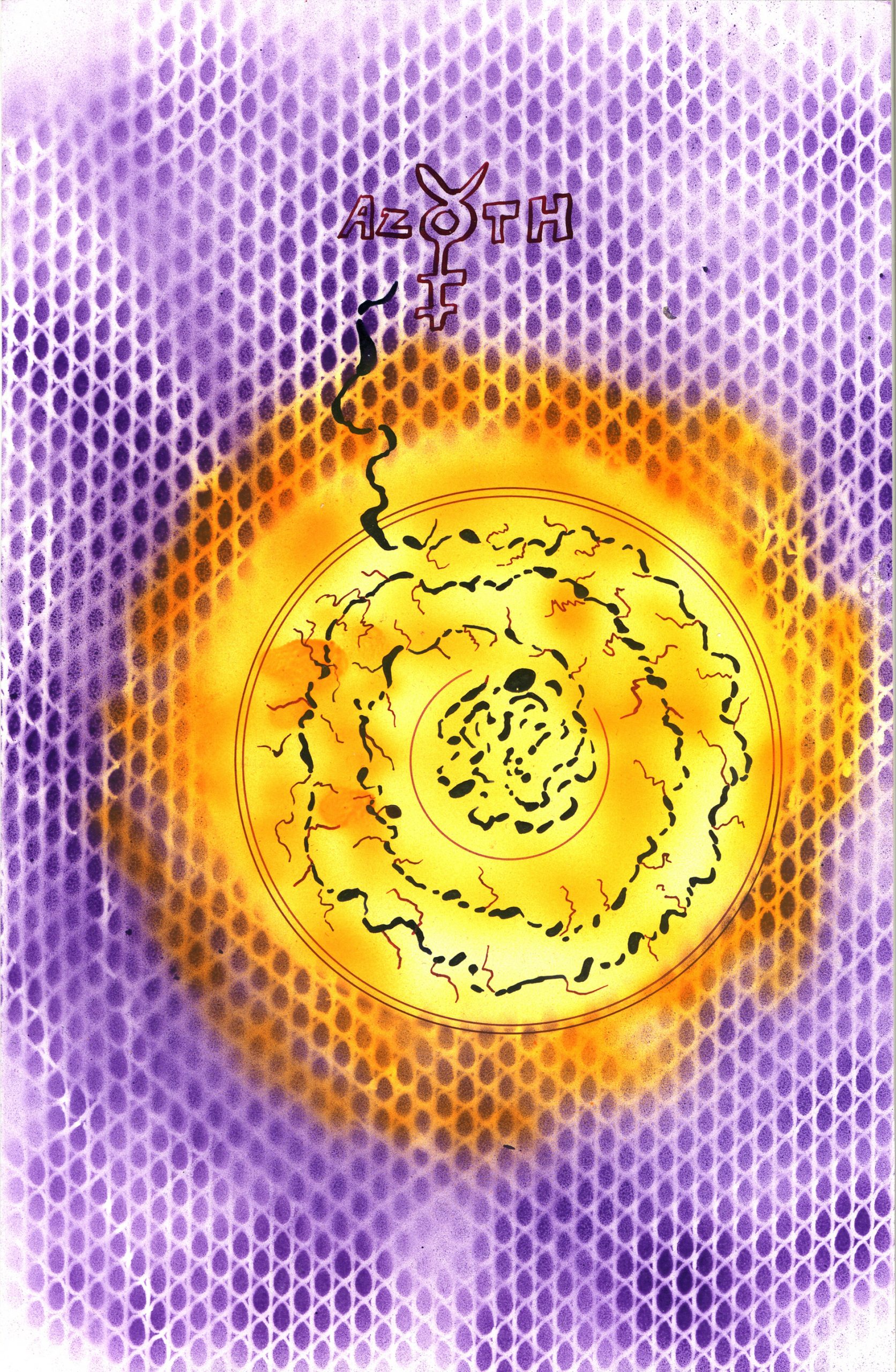 Azoth, 2025, Mischtechnik auf Papier, 24,5 cm x 16 cm