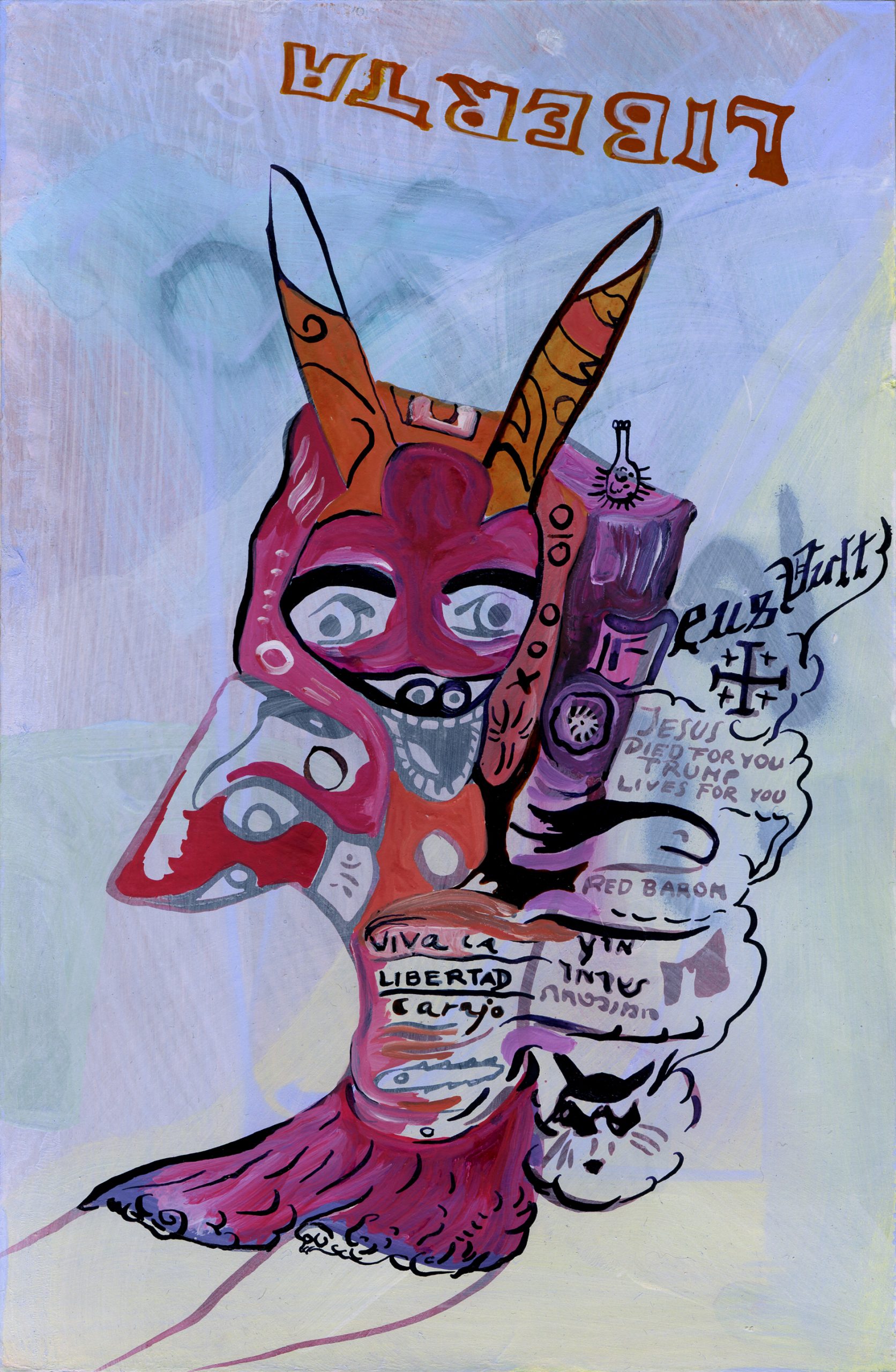 Liberta, 2025, Mischtechnik auf Papier, 24,5 cm x 16 cm